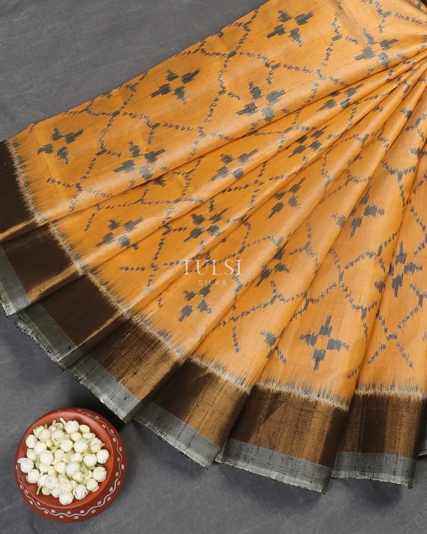 Yellow Patola Silk Saree T5272872
