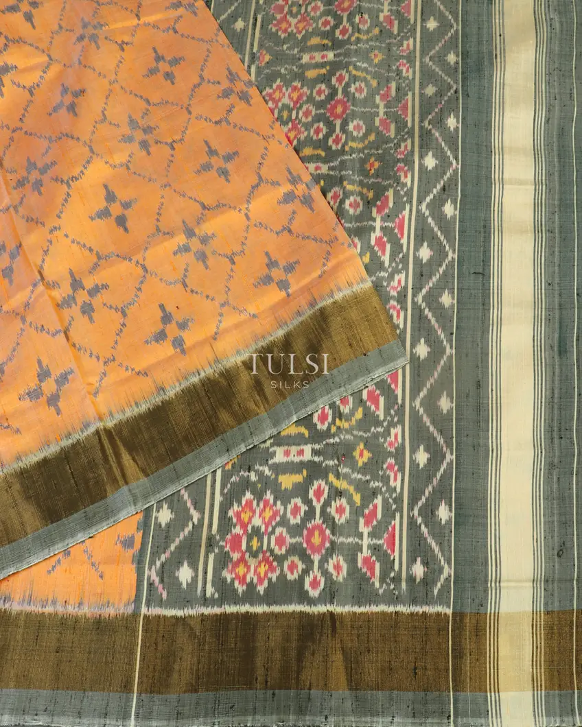 Yellow Patola Silk Saree T5272874