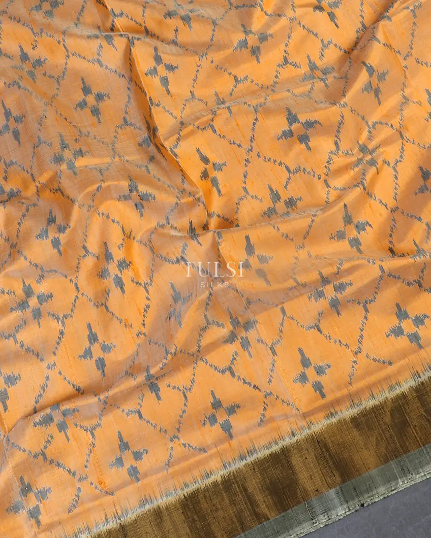 Yellow Patola Silk Saree T5272875