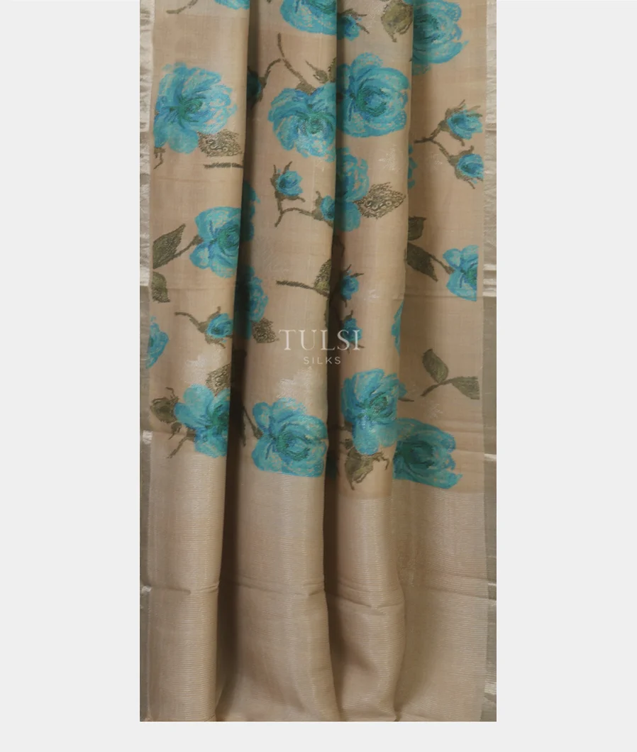 Grey Tussar Printed Saree T5202752