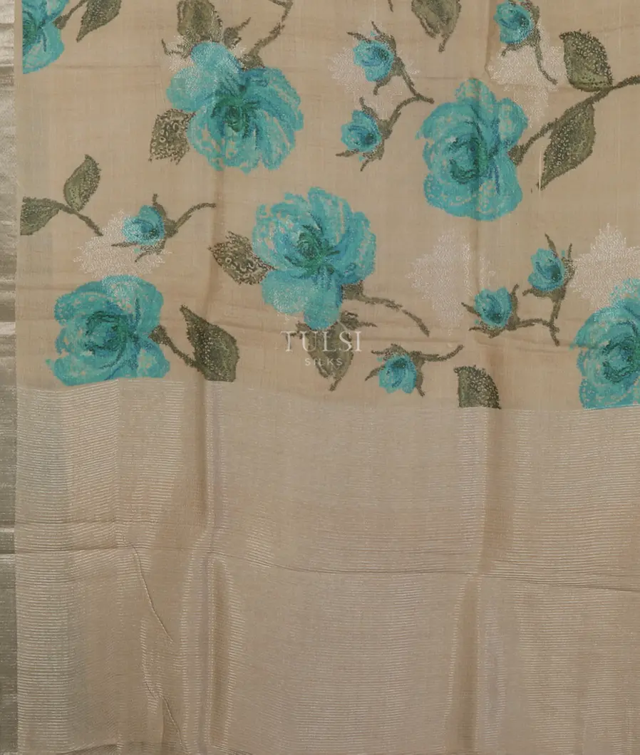 Grey Tussar Printed Saree T5202754