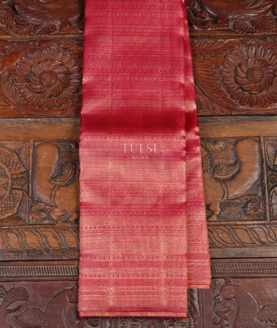 Pinkish Red Kanjivaram Silk Saree T531853-image