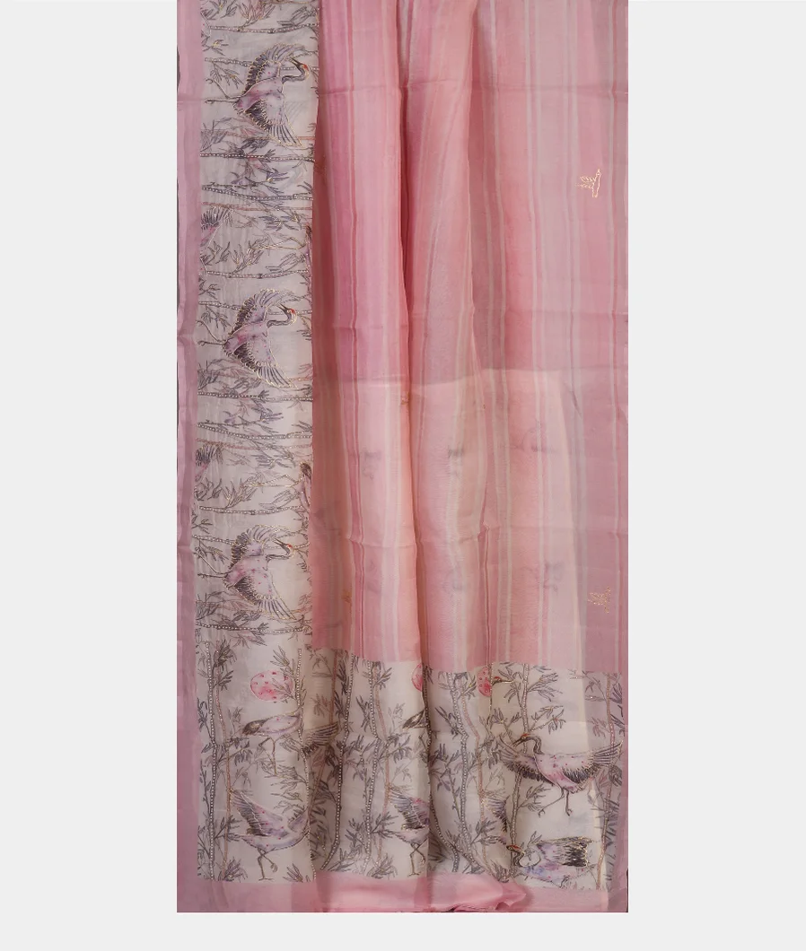 Pink Kora Organza Printed Saree T5248772