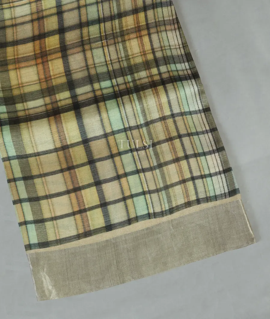 Multicolour Tussar Printed Saree T454735-image