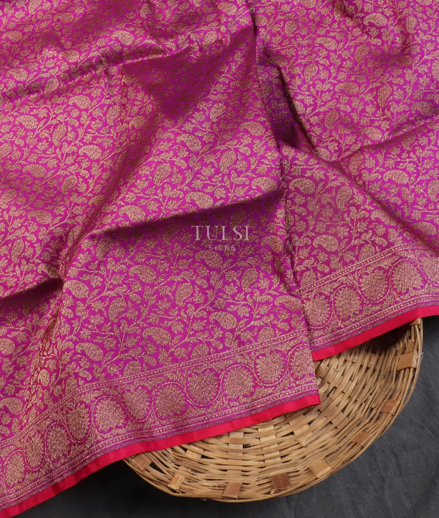 Purple Banaras Silk Saree T531282-image