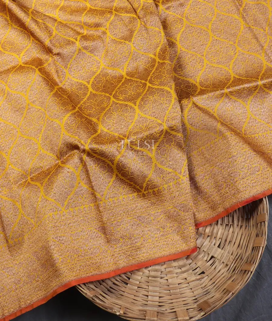 Yellow Banaras Silk Saree T522774-image