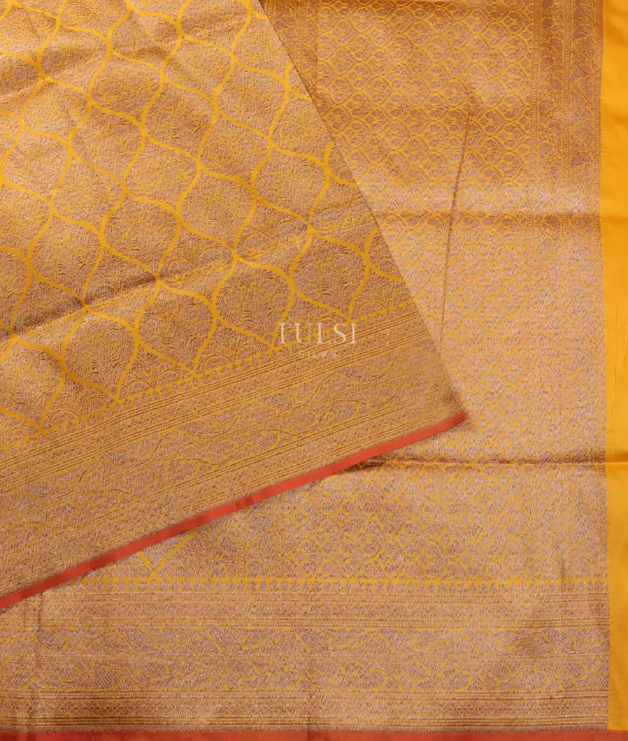 Yellow Banaras Silk Saree T5227742