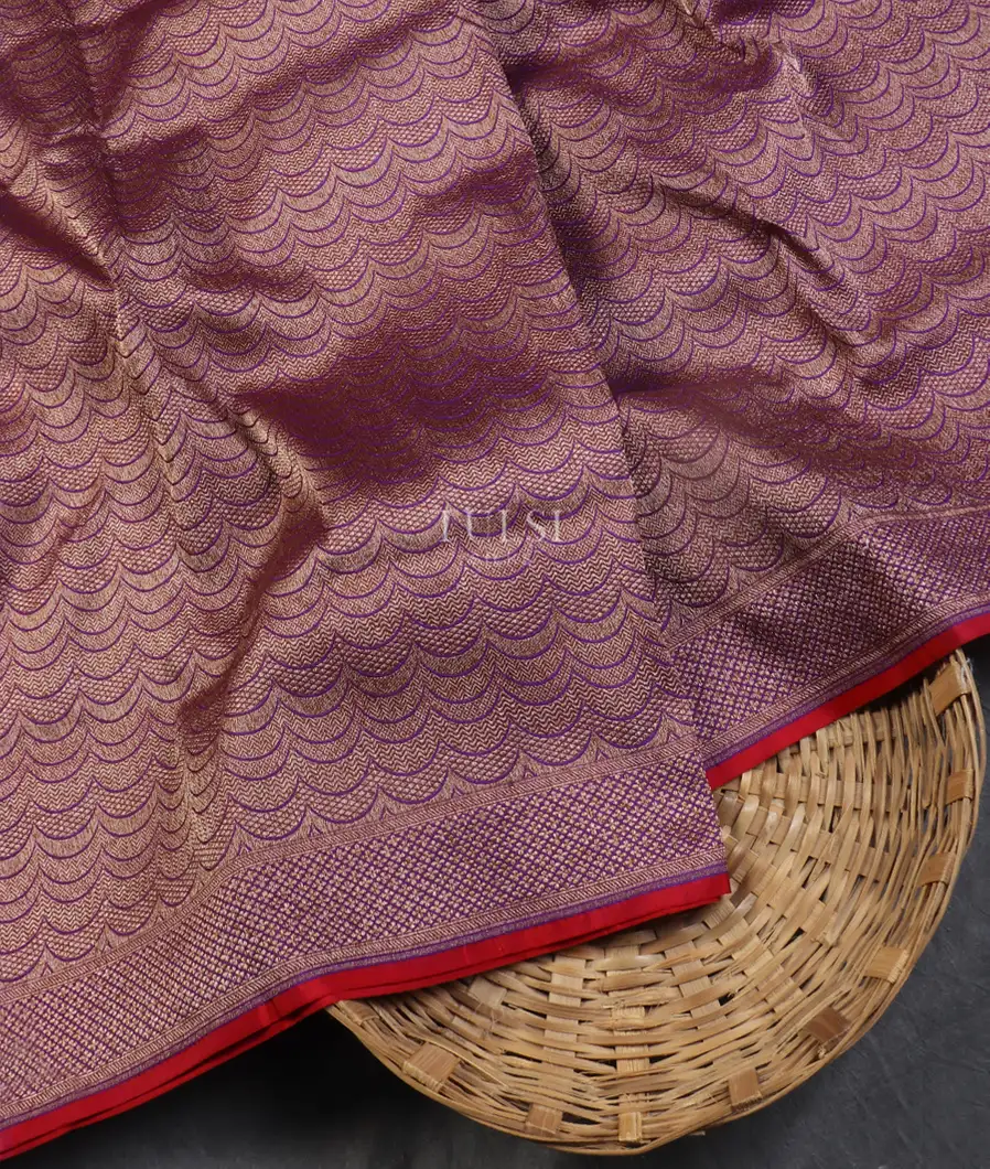 Purple Banaras Silk Saree T522801-image