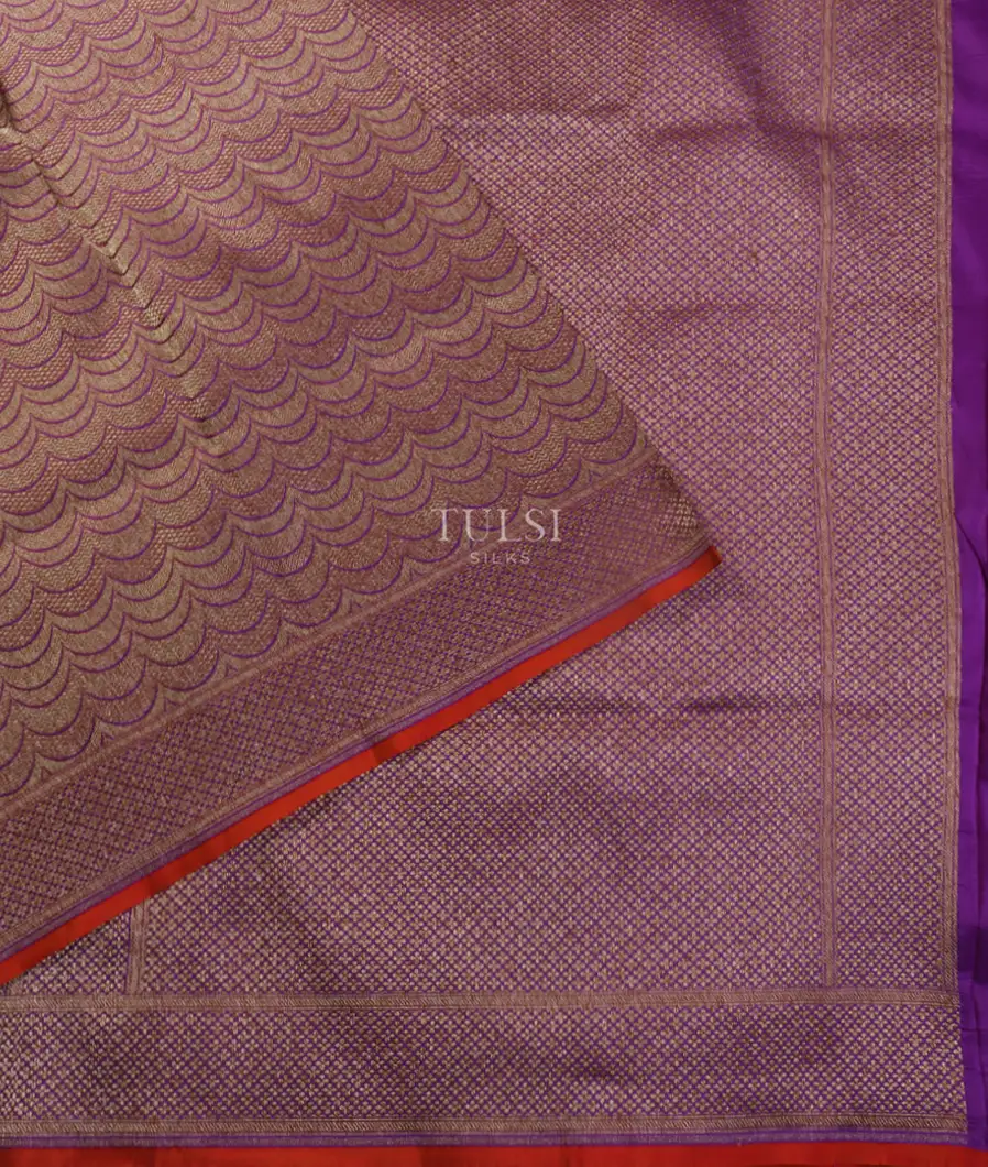 Purple Banaras Silk Saree T5228012