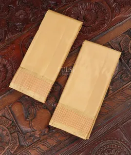 Beige Handwoven Kanjivaram Silk Dhoti and Vastharam T5329531