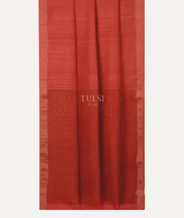 Red Handwoven Tussar Saree T4300192