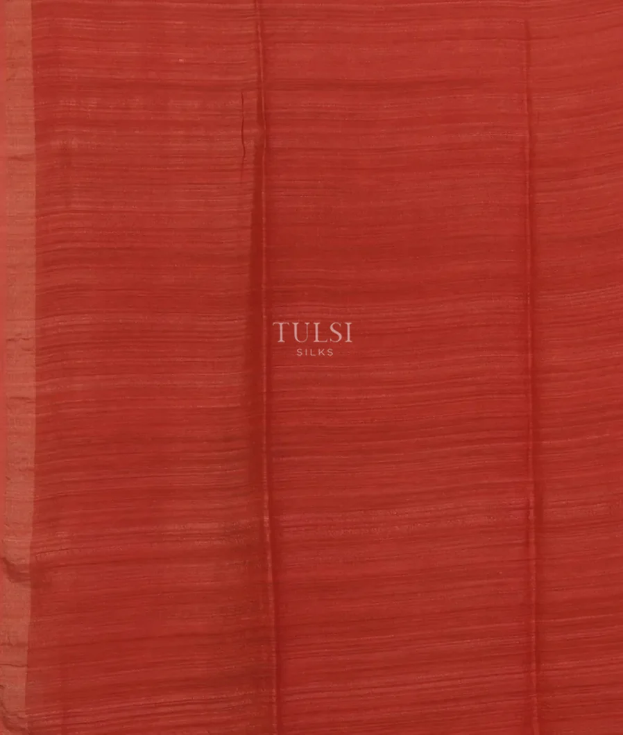 Red Handwoven Tussar Saree T4300193