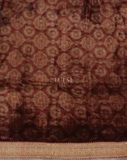 Maroon Crinkle Crepe Embroidery Silk Saree T5204103