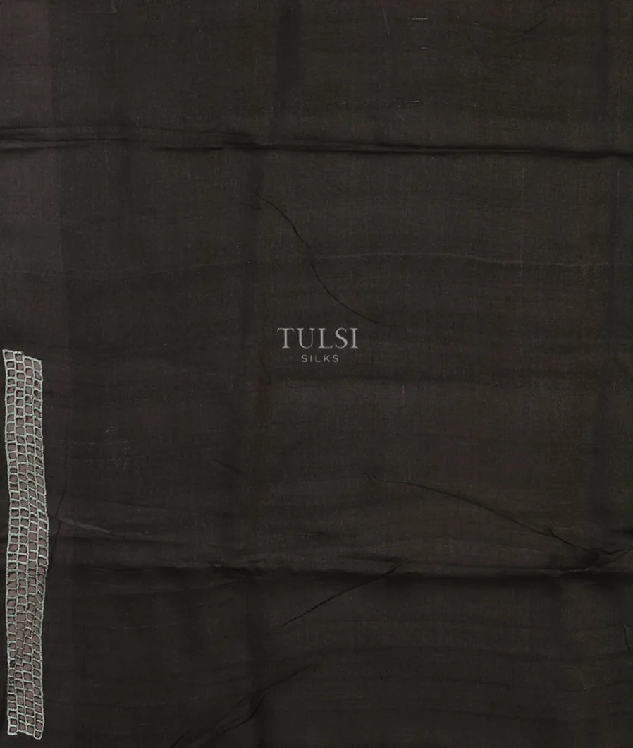 Black Tussar Cutwork Saree T5046583