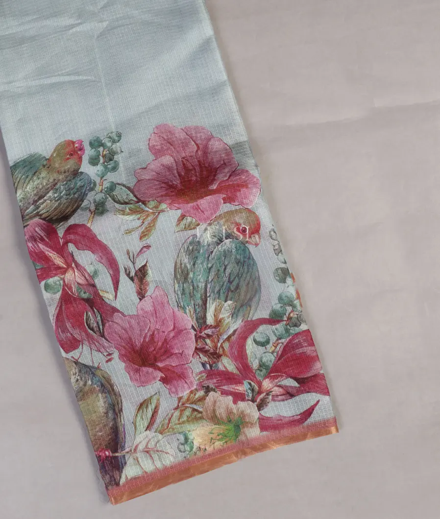 Light Blue Tussar Kota Saree T523212-image