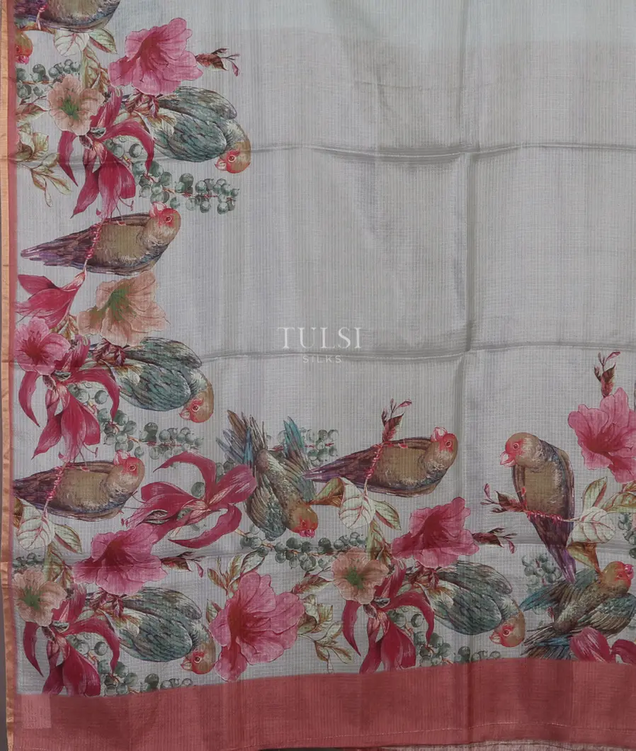 Light Blue Tussar Kota Saree T5232124