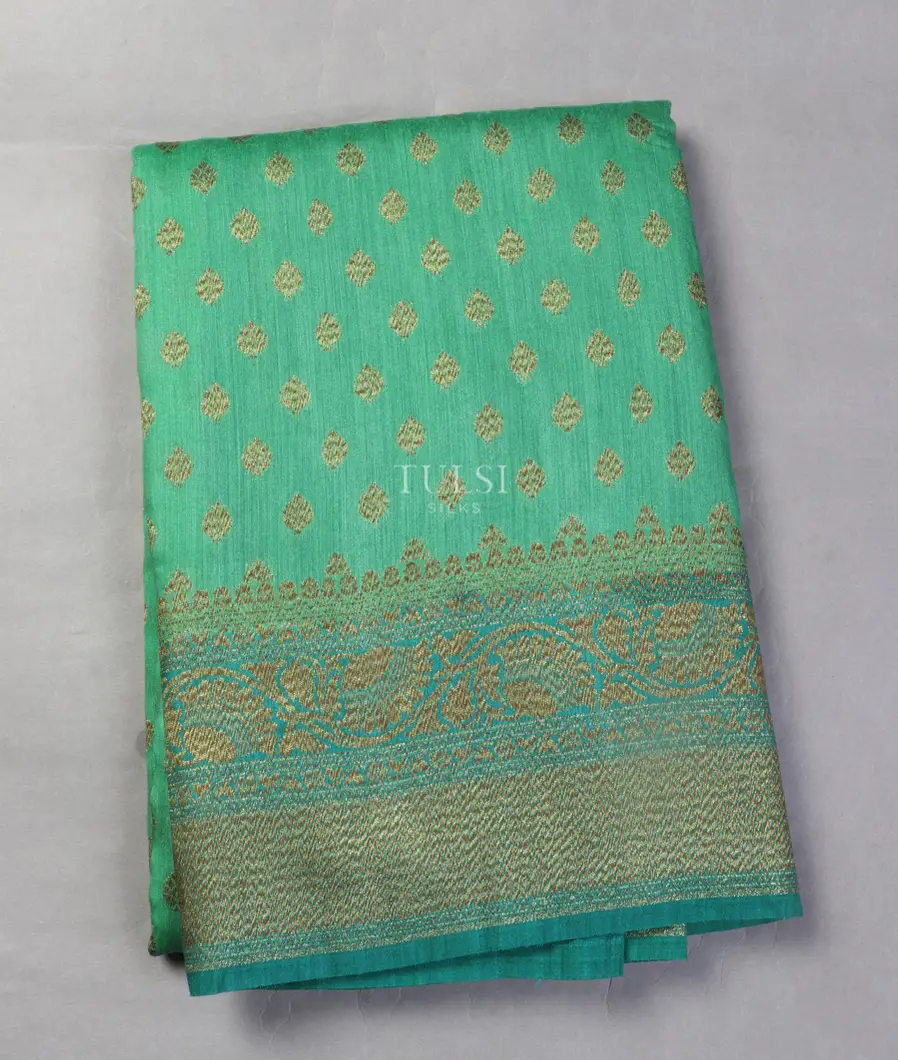 Green Banaras Tussar Saree T492957-image