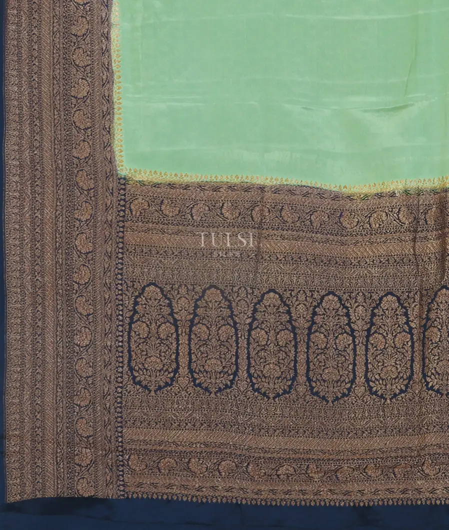 Green Crepe Silk Saree T5211004