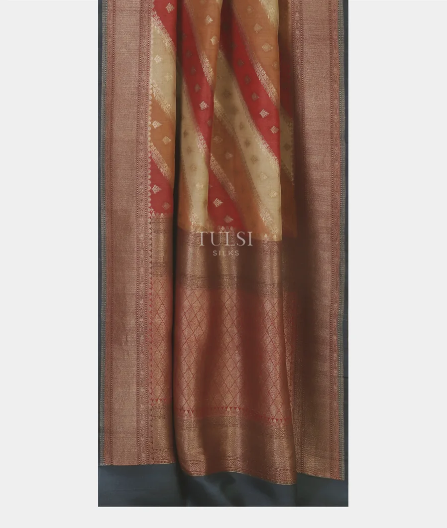 Multicolour Tussar Georgette Saree T4643582