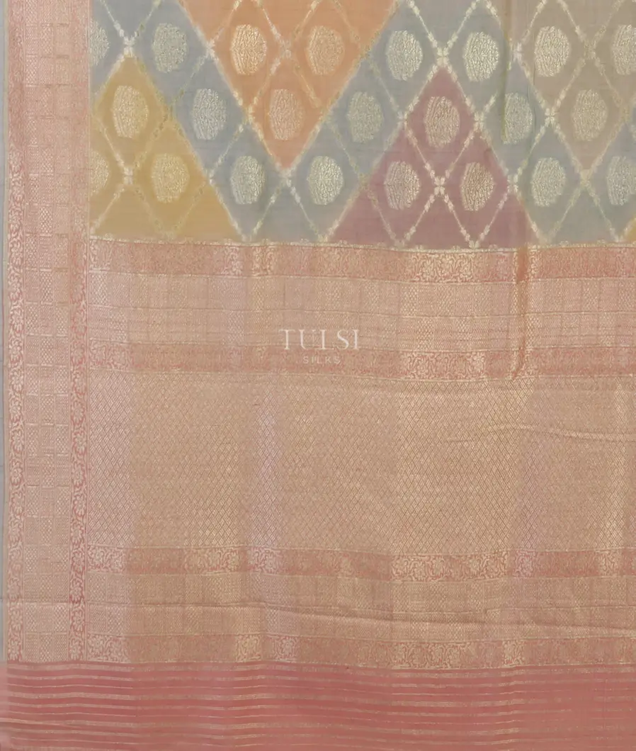 Multicolour Tussar Georgette Saree T4955394