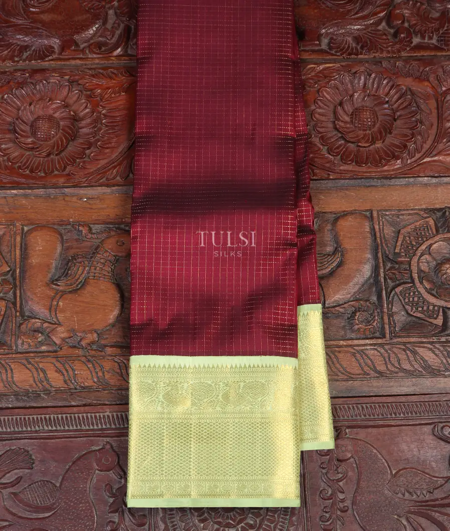 Burgundy Kanjivaram Silk Saree T532742-image
