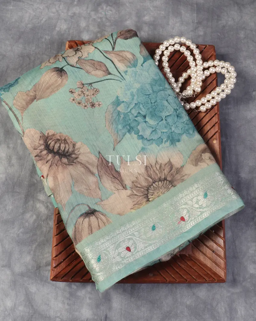Blue Munga Tussar Silk Saree T532041-image