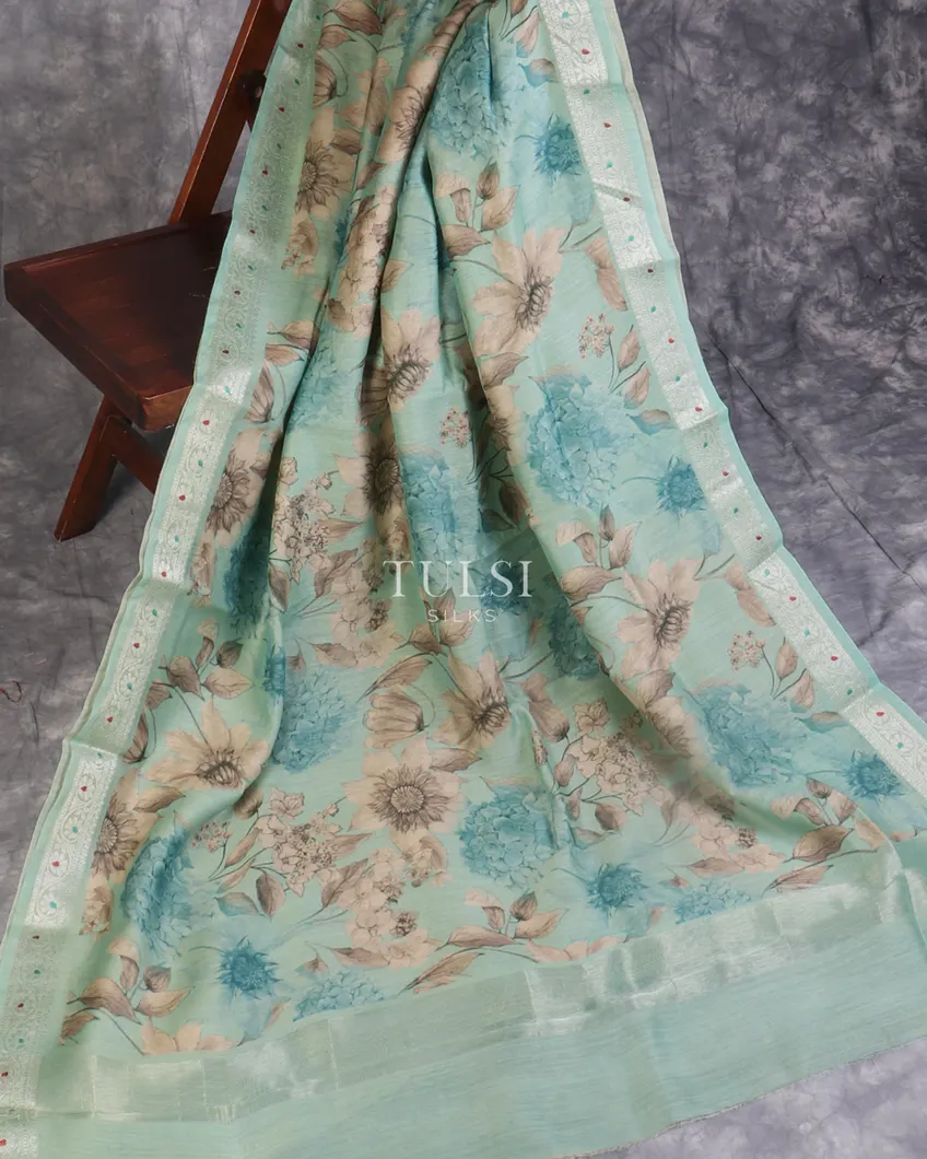 Blue Munga Tussar Silk Saree T5320412