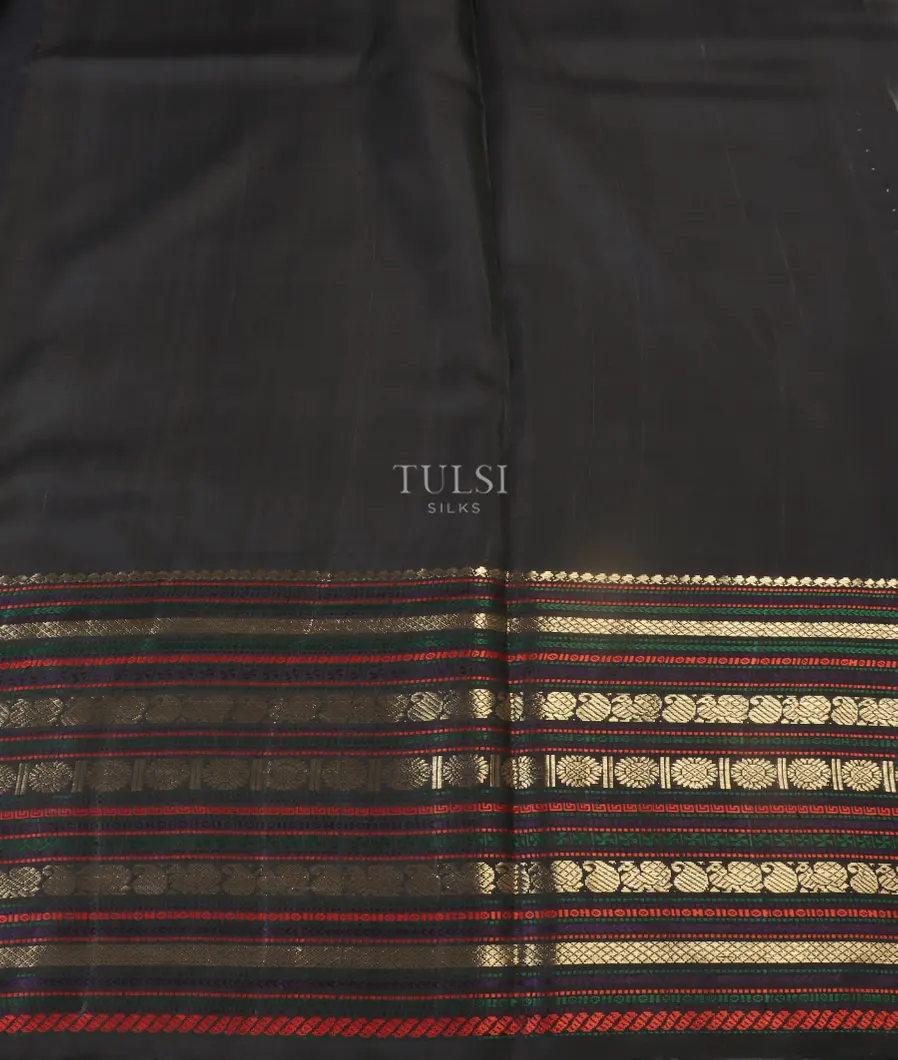 Grey Kanjivaram Embroidery Silk Saree T5282133