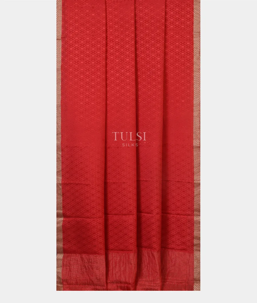 Red Mysore Crepe Silk Saree T5203532
