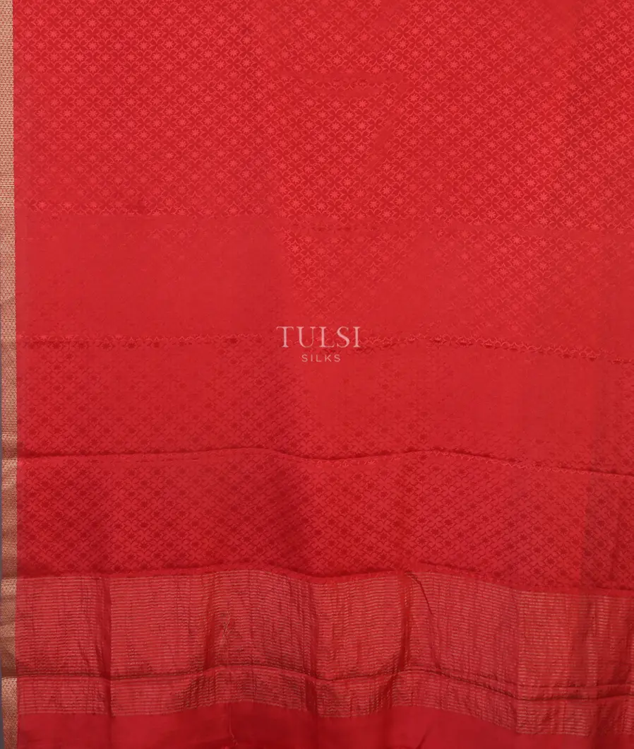 Red Mysore Crepe Silk Saree T5203534