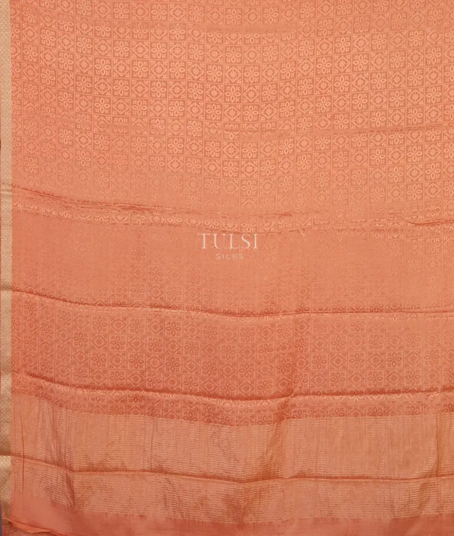 Peach Mysore Crepe Silk Saree T5203774