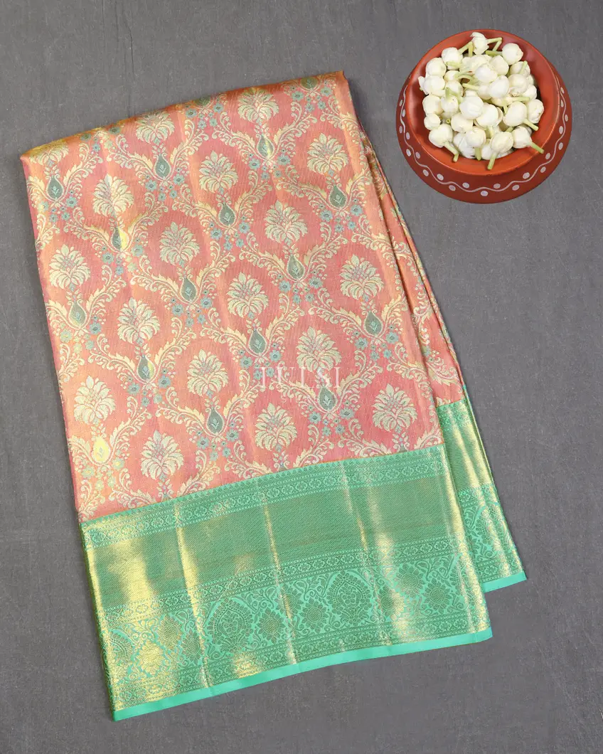 Pink Tissue Kanjivaram Silk Saree T481483-image