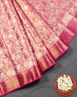 Pink Tissue Kanjivaram Silk Saree T5324242