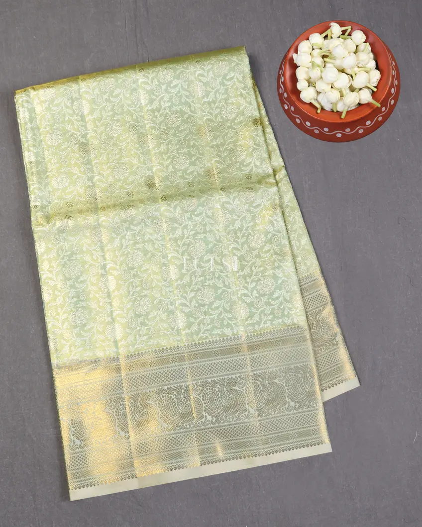 Light Green Tissue Kanjivaram Silk Saree T527373-image
