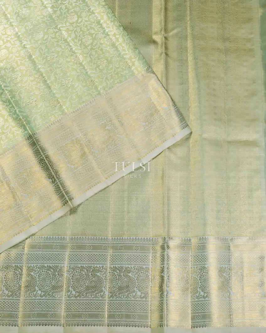 Light Green Tissue Kanjivaram Silk Saree T5273734