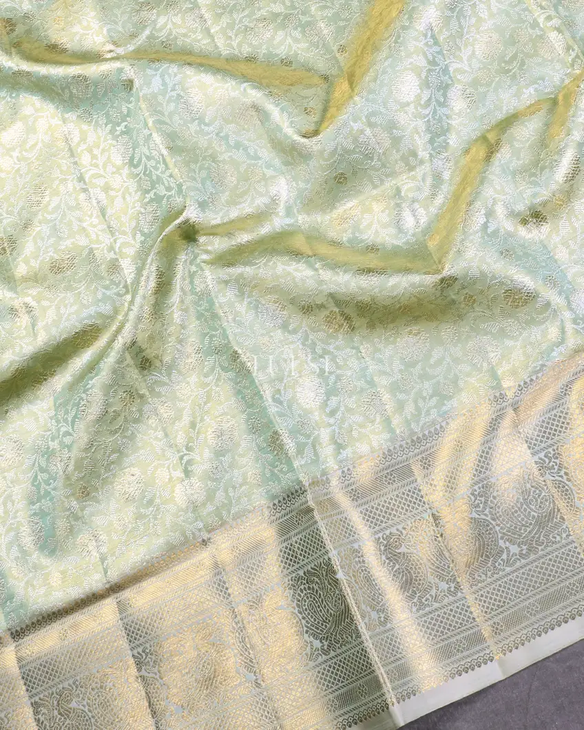 Light Green Tissue Kanjivaram Silk Saree T5273735