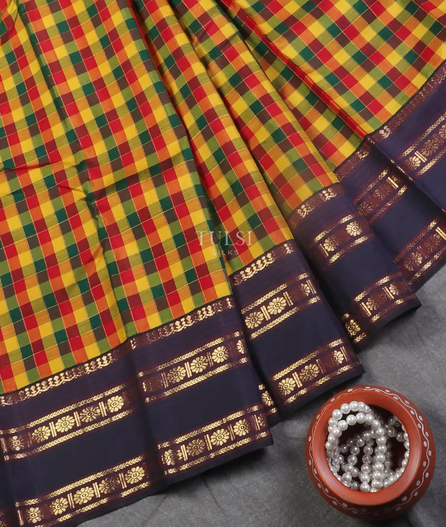 Multicolour Kanjivaram Silk Saree T5231434