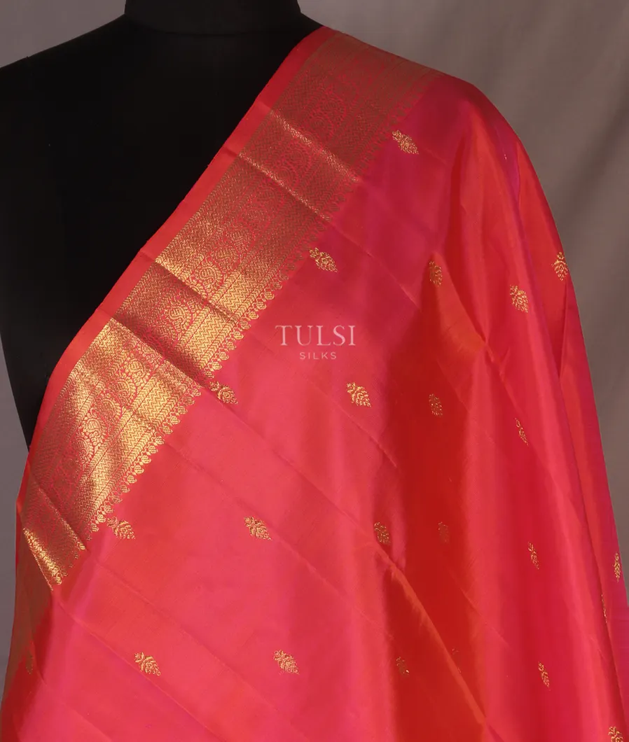 Pinkish Orange Kanjivaram Silk Dupatta T459288-image
