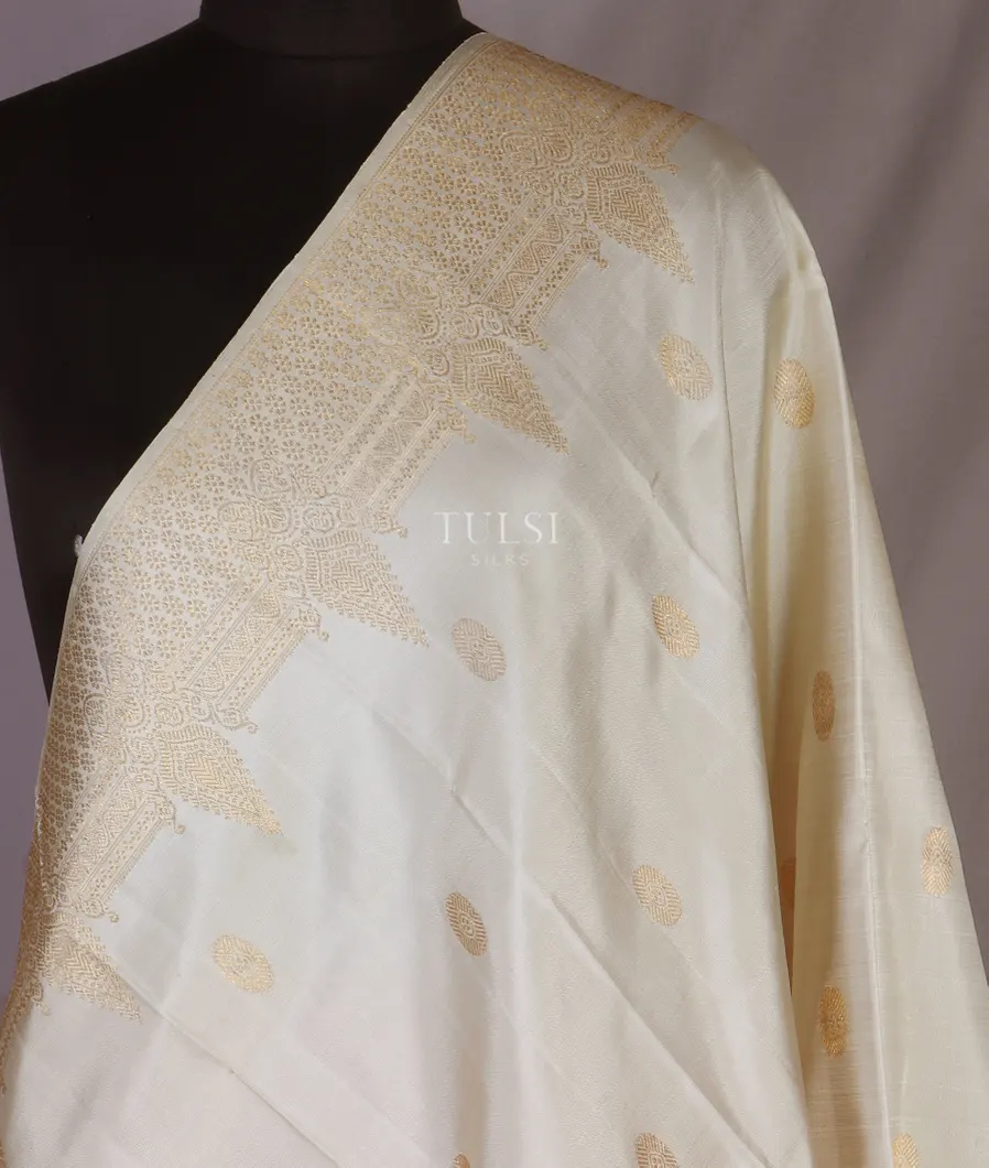 Off - White Kanjivaram Silk Dupatta T432445-image