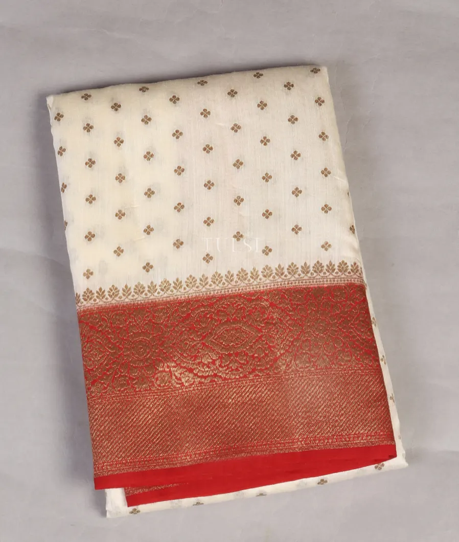 White Banaras Tussar Saree T534401-image