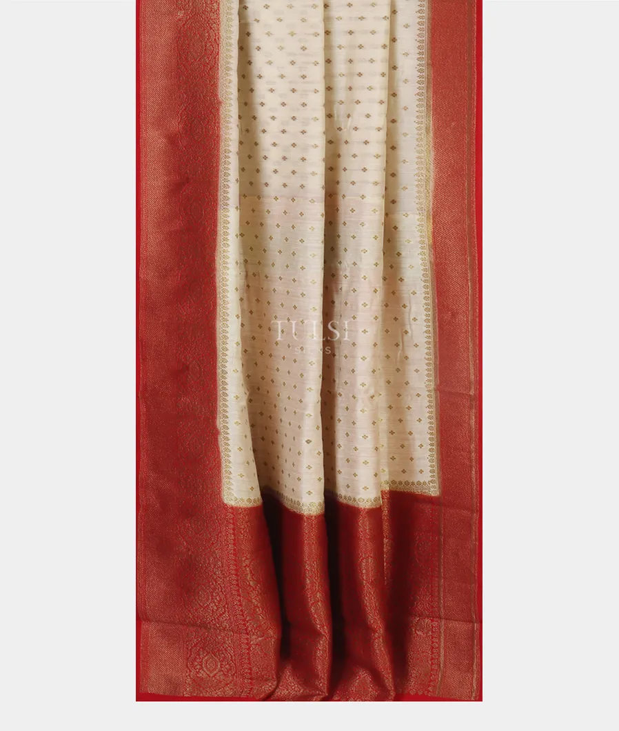 White Banaras Tussar Saree T5344012