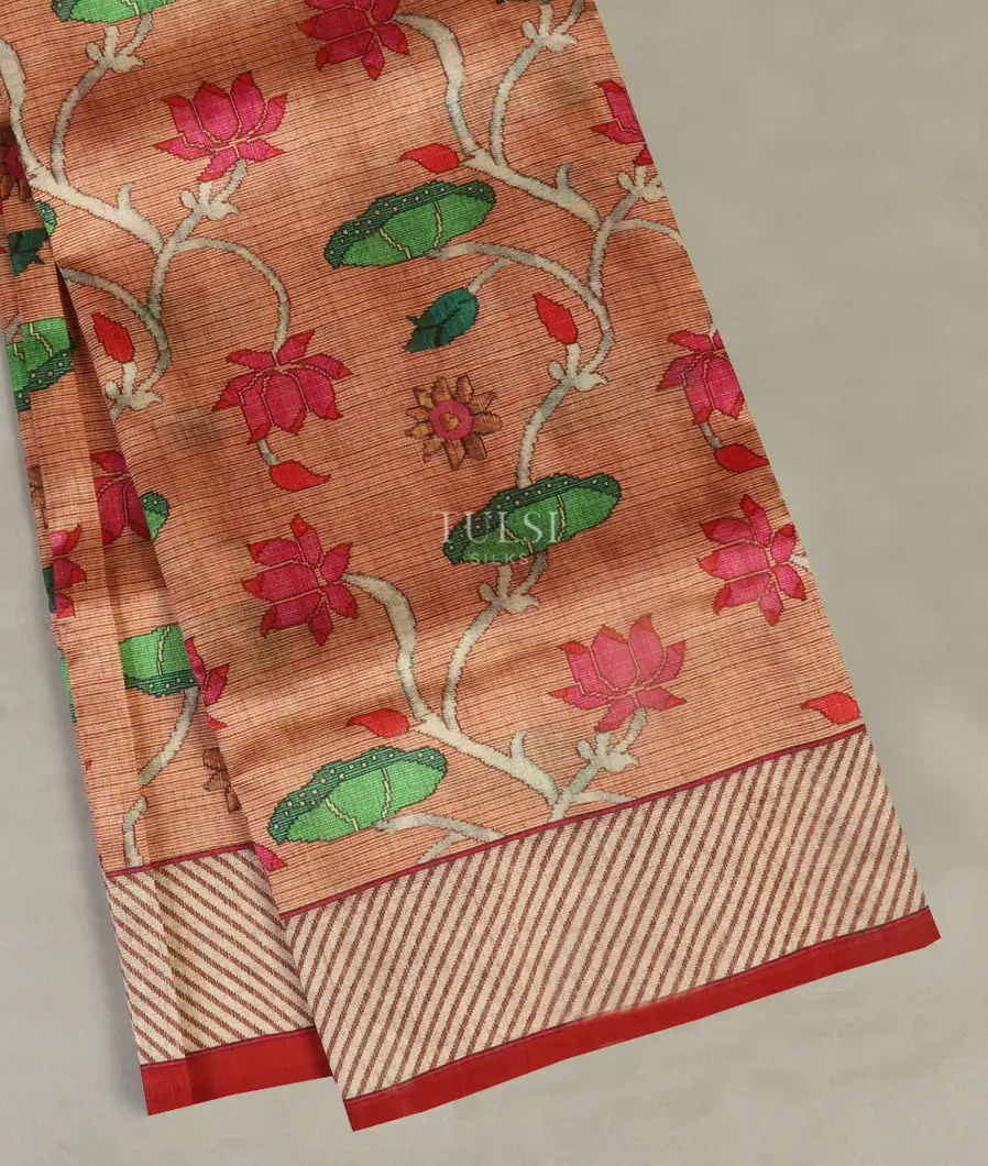 Rust Art Silk Saree T452638-image