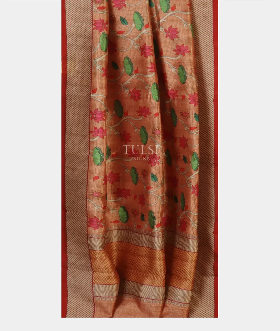 Rust Art Silk Saree T4526382