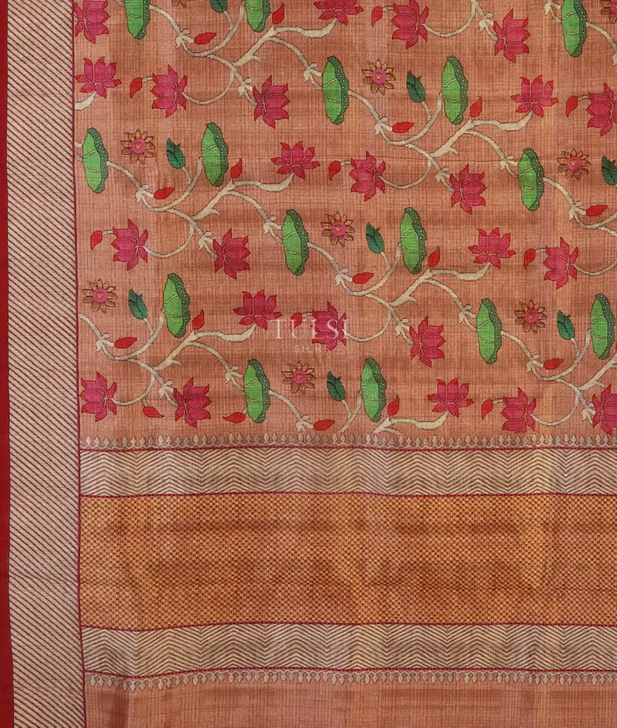 Rust Art Silk Saree T4526384