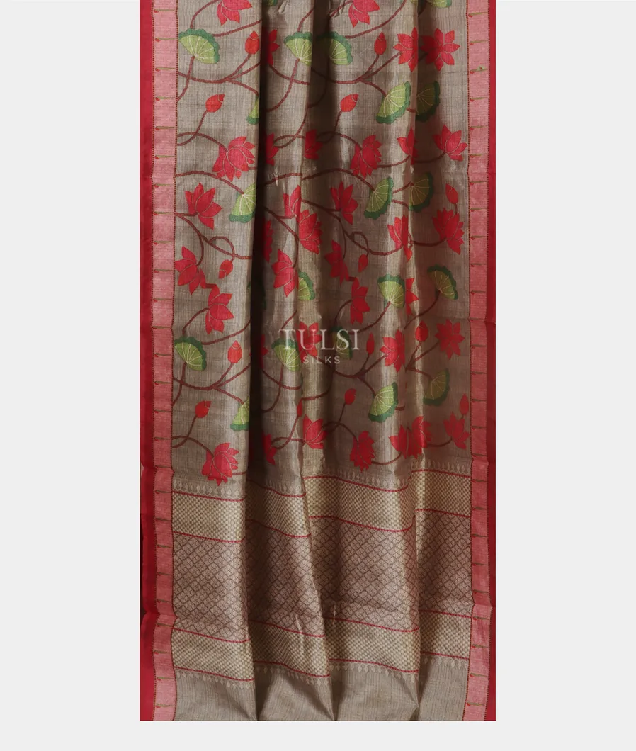 Grey Art Silk Saree T4682682