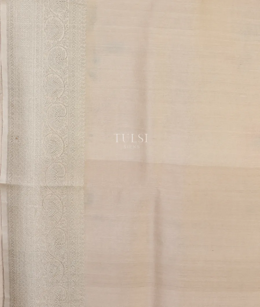 Cream Banaras Kathan Silk Saree T5302163