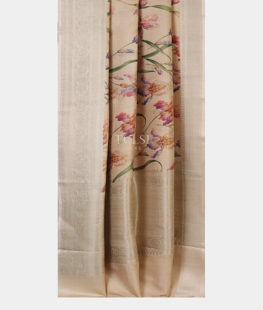 Cream Banaras Kathan Silk Saree T5302112