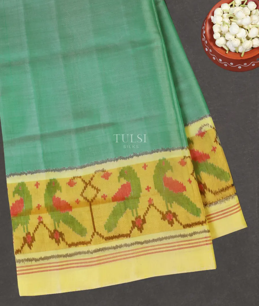 Bluish Green Patola Silk Saree T538166-image