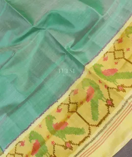 Bluish Green Patola Silk Saree T5381665