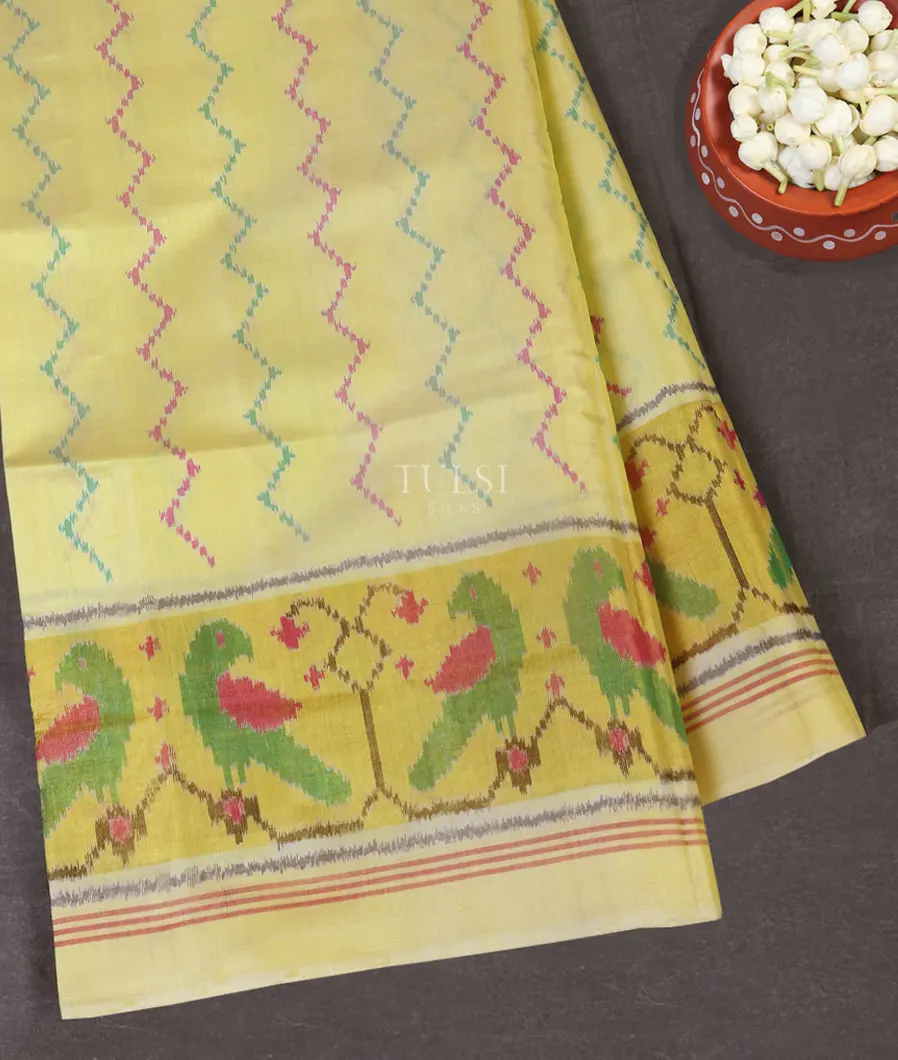 Cream Patola Silk Saree T538165-image